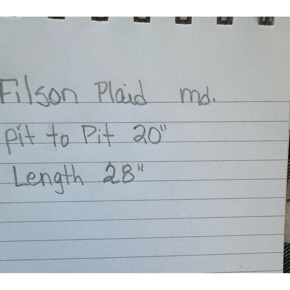 Filson‎ Alaskan Guide Heavy Flannel Shirt Top Cream & Black Plaid Women's small - Picture 8 of 8